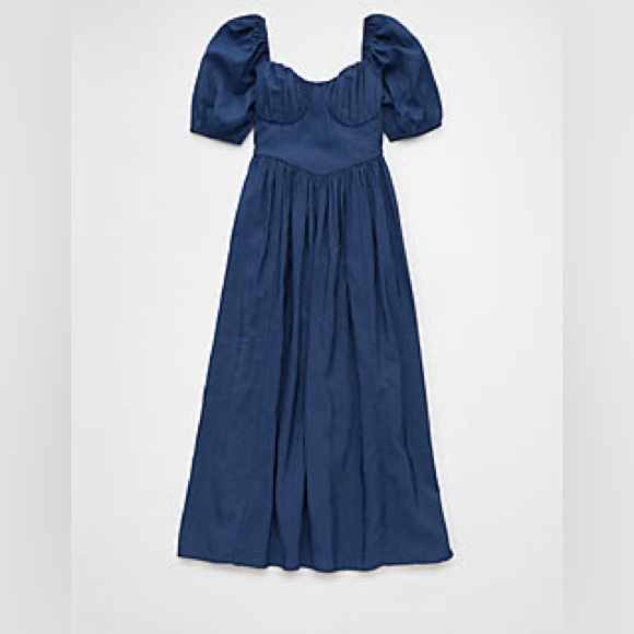 American Eagle Outfitters Dresses & Skirts - AE Puff Sleeve Corset Midi Dress